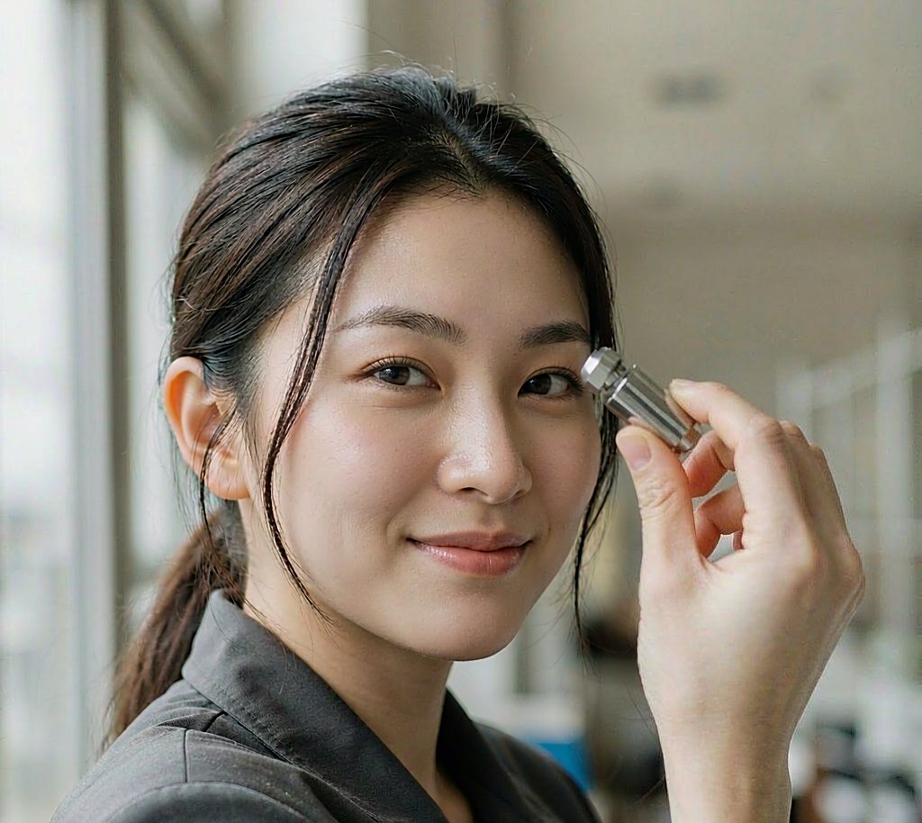 Engineer examining a stainless steel fastener